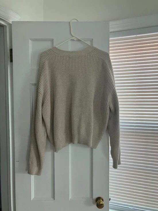 Quince Fisherman Cotton Boxy Cropped Cardigan - Picture 2 of 5